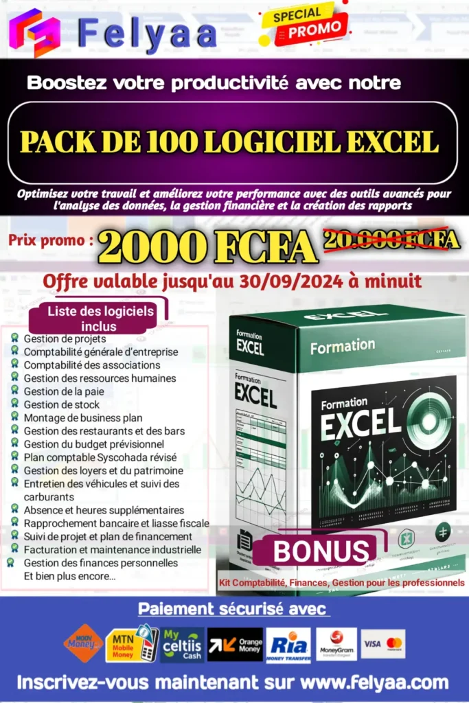 Pack de 100 logiciels Excel